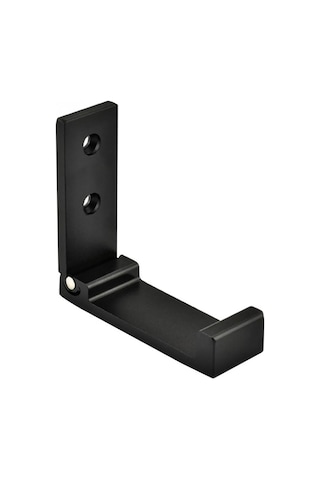 Siyah Alüminyum Alaşımlı Duvara Monte Katlanabilir Elbise Askısı Raf Havlu Ceket Bornoz Kancası Siyah