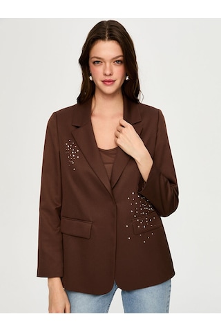 Taş Süslemeli Blazer Ceket S26ckt028 Us26ckt02830 Kahve