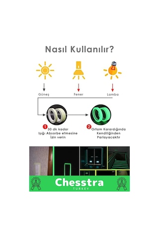 Karanlıkta Işık Veren Yansıyan Kendinden Yapışkanlı Reflektör Yeşil Şerit Fosfor Neon Bant 8 Metre