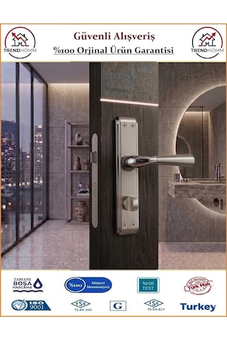 Sofuoğlu Klas Aynalı Kapı Kolu - Nikel Saten - Wc Banyo - Sağ