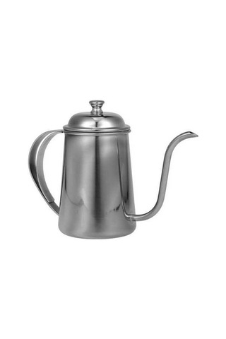 Fortunelane 650ml Paslanmaz Çelik El İle Dökme Kahve Çaydanlığı - Profesyonel Barista Fonksiyonu, Beyaz Renk Beyaz Gümüş