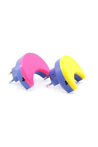 Softled-6975 Ay Figürlü Renkli Gece Lambası - 0.5w 3 Led- 10'li Paket Diğer