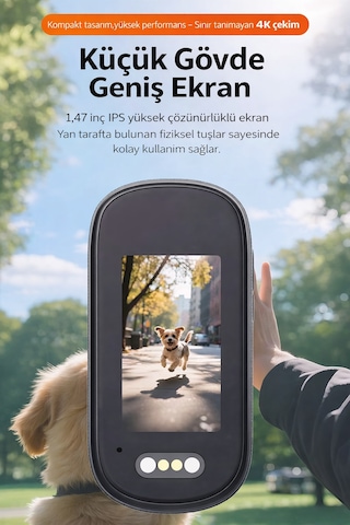 4k Ultra Hd Mini Aksiyon Kamerası Manyetik Klipsli Su Geçirmez Geniş Aksesuar Seti