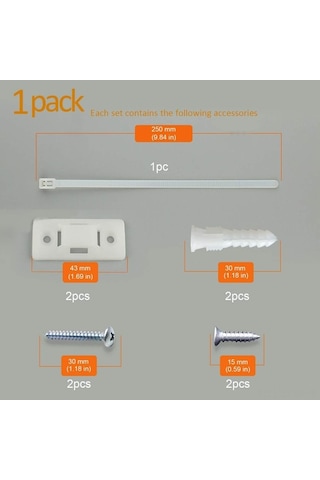 Besthome1 12 Adet Beyaz Ahşap Mobilya Montaj Kayışı Nilon Güvenlik Ayarı Lamelli Ev Dekorasyonu Seti