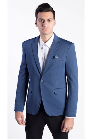 Sposo 5108 Dar Kalıp Yarım Astarlı Mavi Erkek Blazer Ceket Mavi
