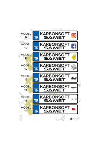 Karbonsoft Kişiye Özel Ahşap Dekor Plaka, Araba Plaka, Isimli Plaka, Cam Önü Plakası, Aksesuar Plaka Karbonnm500