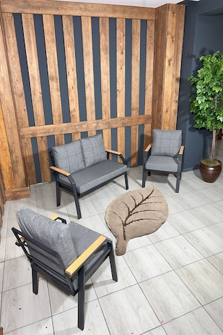 Ard & Garden Kavacık 2 1 1 Masa Bahçe Mobilyası, Balkon Çay Seti, Bahçe Koltuk Takımı, Balkon Takımı Gri