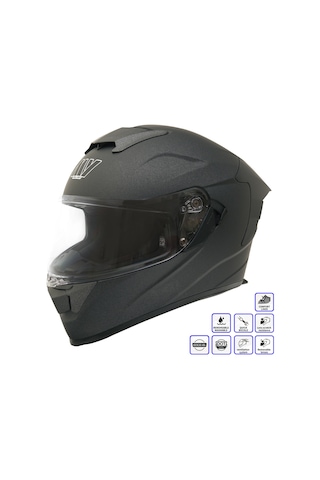 Gp My Helmet Mks001-mg Yarış Spoiler Güneş Vizörlü Şeffaf Full Face Motosiklet Kaskı Çok Renkli