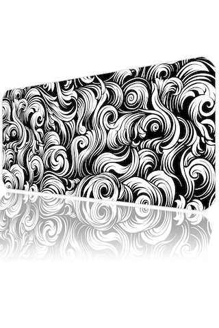 İlyuka Mousepad 90x40cm Büyük Boy Xxl Black And White Abstract
