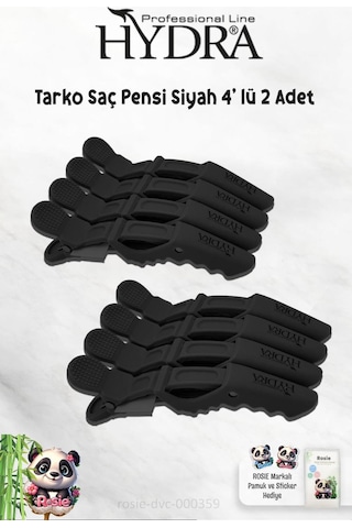 2 Adet Tarko Hydra 2192 Saç Pensi 4 Lü Siyah Ve Rosıe Siyah