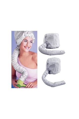 Fosenze Isıtmalı Saç Kurutma Şapkası - Gümüş Renk, El Yapımı Saç Bakım Aksesuarı Gümüş