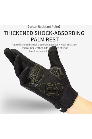 Ccgloball Uzun Parmak Açık Kaymaz Şok Emici Nefes Alabilen Güneş Koruyucu Dokunmatik Ekranlı Binicilik Eldivenleri Siyahxl