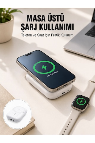 Hubrendy Tekno Akıllı Saat Ve Telefon Uyumlu 4 Ü 1 Arada Powerbank 10000 Mah Yeni Nesil Diğer