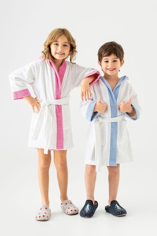 Soley Pueri Neptis %100 Pamuklu Kız Çocuk Bornozu Beyaz