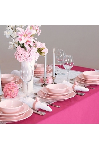 Kütahya Porselen Lar 24 Parça 6 Kişilik Yemek Takımı Pearl Pembe 616