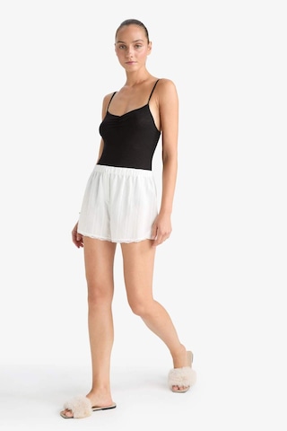 Defacto Regular Fit Beli Lastikli Şort Pijama Altı-fall İn Love F8934ax25hswt48 Beyaz