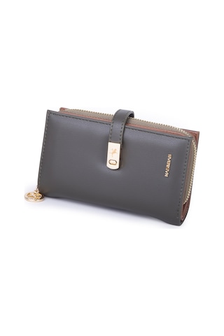 Nas Bag Kadın Orta Boy Kartlık Kağıt Para Ve Bozuk Para Tasarımına Sahip Haki Taba Dona 16x9 Cm