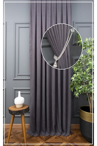 Taç Fon Perde - Gri