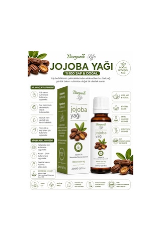 %100 Saf Jojoba Yağı 20 Ml - Gözenek Tıkamayan Nemlendirici & Saç Bakım Yağı