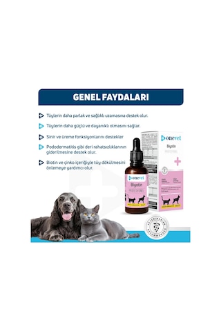 Onevet Biotin Kedi Ve Köpekler İçin Tüy Dökülmesini Önleyici Damla 50 Ml