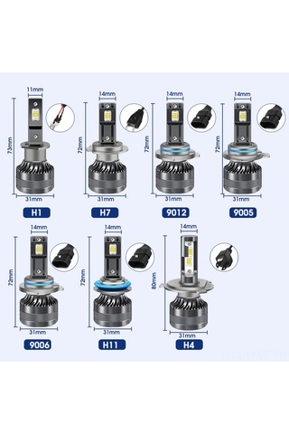 Honmex Araç Led Farları H11 H8/h9/h11 120w 12000lm 6500k Ip68 Su Geçirmez 10-32v Çiftlü Set - Isı Dağıtımı Ve Uzun Ömürlü
