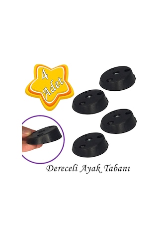4 Adet Dereceli Ayak Tabanı Siyah Mobilya Masa Sehpa Ayağı Bağlantı Aparatı Açılı Plastik