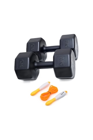 Ps Spor 10 Kg Dambıl X 2 Adet 20 Kg Set + Sayaçlı Atlama Ipi