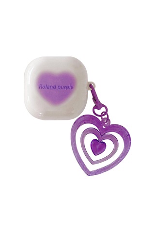 Caseonn Samsung Uyumlu Galaxy Buds 2 - Buds 2 Pro Kılıf Renkli Gösterişli Kalp Mor