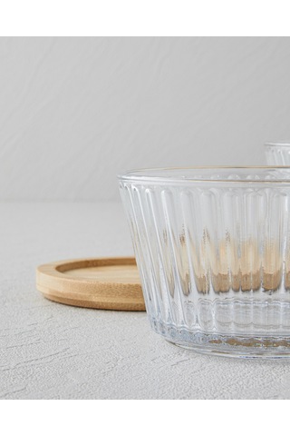 Stria Cam-bambu 3 Parça Sunumluk 11x6,5 Cm Şeffaf