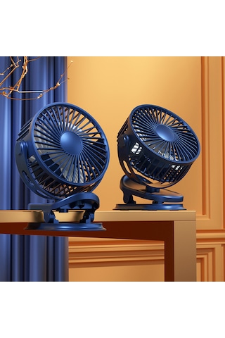 Honmex Usb Şarjlı 4000mah Klemeli Fan - 3 Hızlı, 360 Ayar, Masaüstü/asma/klem 3'ü 1 Arada Pembe