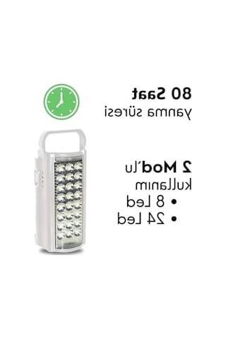 Taşınabilir Led Işıldak - 24 Led, Uzun Süreli Kullanım Açık Ahşap