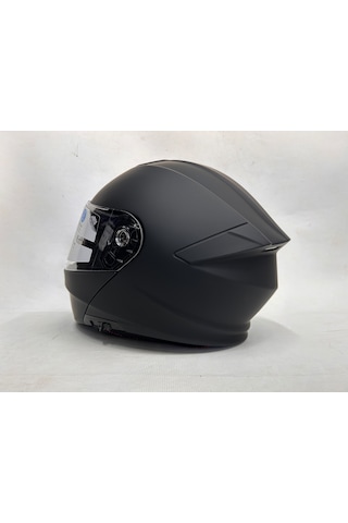 Mt Kask Genesis Sv Pure A1 Mat Siyah Çene Açılır Kask Iç Güneş Vizörlü Mat Siyah - Siyah