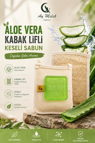 Doğal Kabak Lifli Aloe Vera Sabun Seti Doğal Kabak Lifi Banyo Kesesi