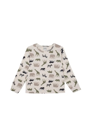Antebies Organik Gots Sertifikalı Safari Macerası Desenli, Uzun Kollu Erkek Çocuk Pijama Takımı Yeşil