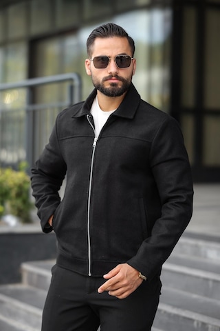 Claassics Men Erkek Oversize Kısa Kaşe Kaban Ceket - 7435 Siyah