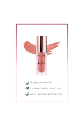 Note Cosmetique Liquid Blush Nemlendirici Etkili Likit Allık - 40 Rose