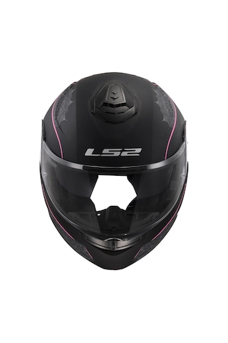 Ls2 Strobe 2 Lux Çene Açılır Motosiklet Kaskı Mat Siyah - Pembe