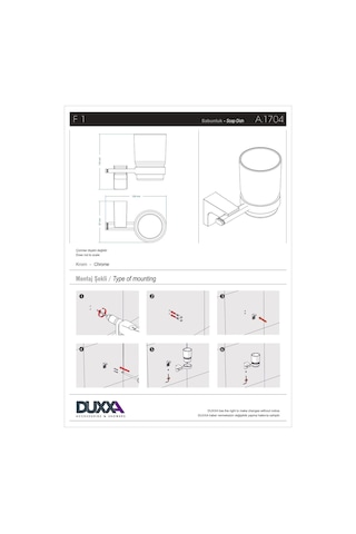 Duxxa F1 Diş Fırçalık- Mat Siyah A.1704.s Gri