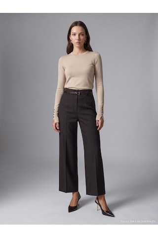 Dilvin 72813 Kemerli Culotte Pantolon-kahve
