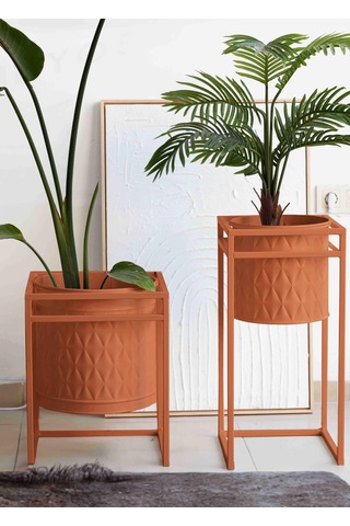The Mia Prizma Vazo & Saksı Terracota 45x35x35 Cm