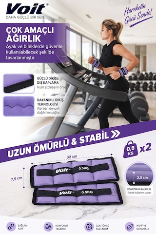 0.5 KG x 2 Adet Ayarlanabilir El ve Ayak Bilek Ağırlığı, Cırt Cırtlı Fitness ve Egzersiz Ağırlık Seti