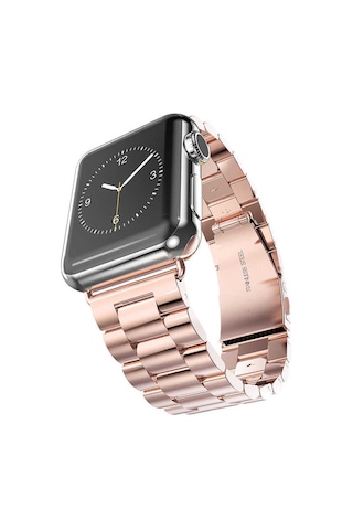 Watch Ultra 49mm Kordon Uyumlu Krd-04 Metal Strap Kayış Mkst- Rose Gold