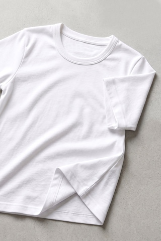 Öts Erkek Çocuk %100 Pamuk T-shirt Ribana Açık Yaka Özel Tasarım 7009 Beyaz