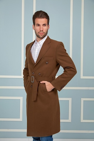 Plt8382 Dewberry Erkek Palto-düz Camel Düz Camel