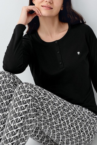 Pierre Cardin Kadın Siyah Pijama Takımı Pc9069-s-v1 Siyah