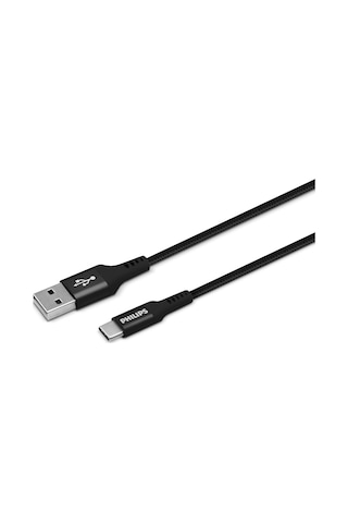 Philips Dlc5204a/00 Usb-a - Usb-c Örgülü Hızlı Şarj Ve Data Kablosu 1.2m Siyah