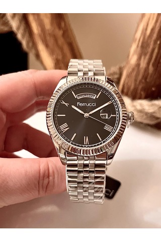 Ferrucci Fcf 60743 Gün Ve Tarih Göstergeli Çelik Erkek Kol Saati