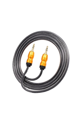 Mufunye 3.5mm Erkek-erkek Ses Kablosu 1.5m, Telefon-auto-bilgisayar Hoparlör Uyumlu, Siyah Deri材质, Kaliteli Ses Aktarımı