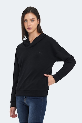Slazenger Kenzıe I Kadın Kapüşonlu Siyah Sweatshirt Siyah