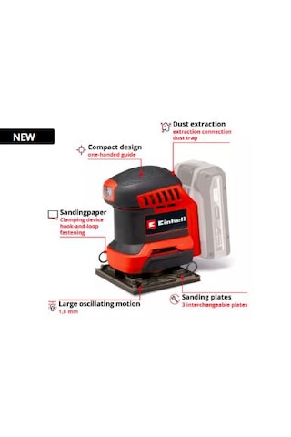 Einhell TE-OS 18/113 3X Li - Solo Akülü Avuç içi Zımpara - 4460730